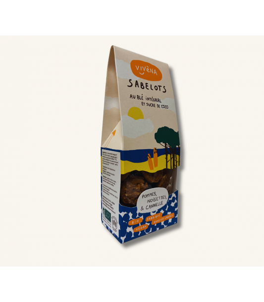 VIVENA -SABELOTS au blé intégral et sucre de coco POMMES, NOISETTES, CANNELLE